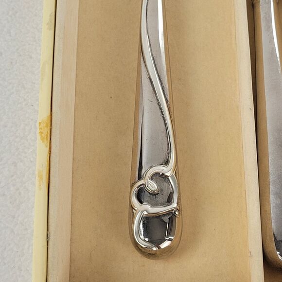 Lenox Forevermore Vtg Wedding Cake 2 Piece Silverplated Server Set Heart Knife - Picture 3 of 9